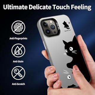 YUXING Cover per Xiaomi Redmi Note 15 5G Custodia Cellulare Sottile Antiurto con Fiore Animale Doodle Disegno Modello Arte Nero Bumper Slim Case, Cat