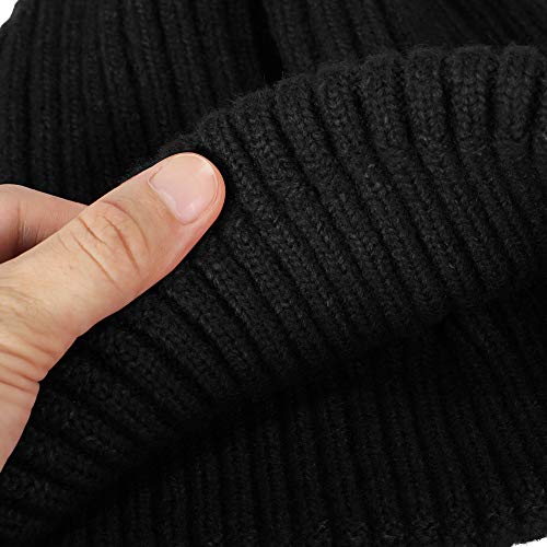 Zlyc Winter Slouchy Beanie Hat Warm Ribbed Knit Stretch Skull Cap For Women Men (Solid Black) #TOP5