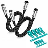 Movo 2-Pack Premium XLR Cable (25ft) – Balanced Male-to-Female Microphone Cable with Cable Ties – Shielded 3-Pin Mic Cable for Live Sound, Stage, Studio Recording, PA Systems & Podcasting