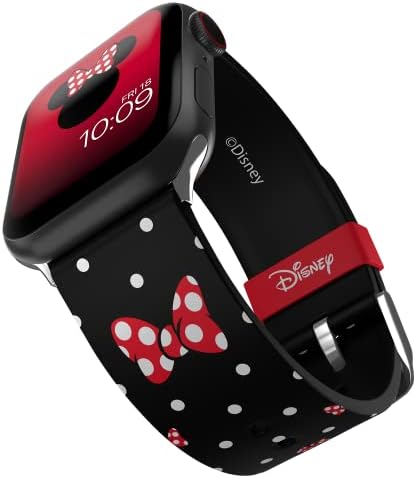 Disney  Minnie Mouse Polka Noir Smartwatch Strap - Officially Licensed, Compatible with Every Size & Series of Apple Watch (watch not included)