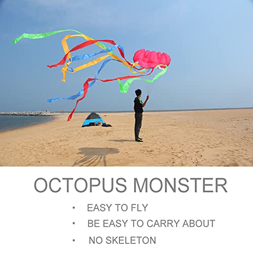 Baitekites Large Kites For Kids & Adults Easy To Fly,3 Pack Octopus Kites With Long Colorful Tail，Beach Kites For Adults Single Line Kite With Flying Tools And Professional Safety Gloves #TOP5