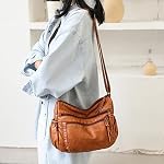 Kleine Handy Umhängetasche Damen Handytasche zum Umhängen Leder Crossbody Bag mit Breiter Gurt für iPhone Samsung Huawei – Bild 2