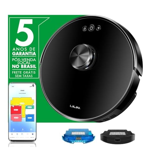 LILIN XR500 Inteligente Robô aspirador de pó e esfregão, Navegação e mapeamento LIDAR, Aspirador de pó robótico com mapeamento de vários níveis, 110/220V Bivolt, Alexa/Google Voice Control, 130min Tempo de execução, 5kPa Suction, Recarga automática e retoma a limpeza, Limpeza Selectiva de Salas, Prevenção inteligente de obstáculos, Zonas No-Go, aspirador de pó robô para pêlos de animais de estimação, piso duro, carpete