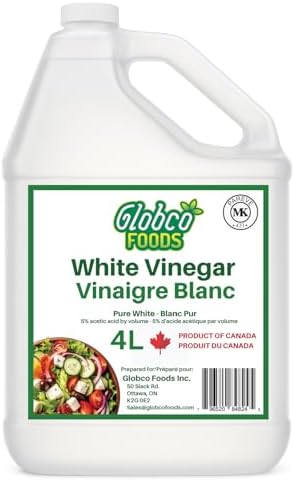 Premium Quality 4L White Vinegar – Allergen-Free & Gluten-Free - No Additives - Ideal for Cooking & Cleaning - Proudly Canadian Made by a Canadian-Owned Business – Support Local, Buy Canadian!