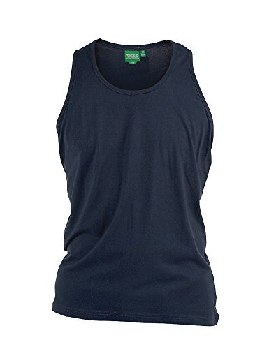 Image of Duke Men's Kingsize Plain Muscle Vest Top-Navy-5XL
