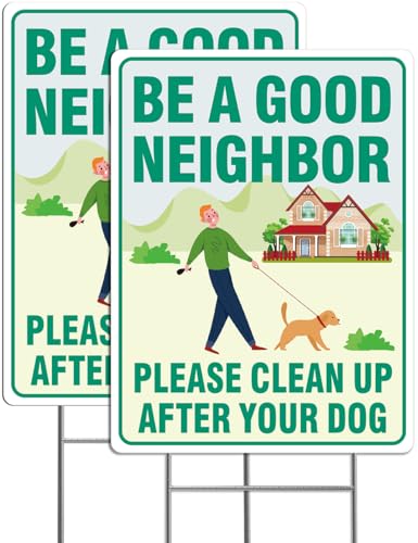 Multiwins Clean Up After Your Dog Signs, 2 Pack 12.6"