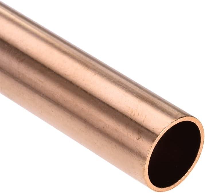 Copper Round Tube, 16mm OD 1mm Wall Thickness 100mm Length Straight Pipe Tubing 2 Pcs
