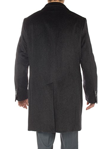 Luciano Natazzi Italian Men's Cashmere Trench Coat Modern Topcoat Overcoat (42 Us - 52 Eu, Charcoal Gray) #TOP3