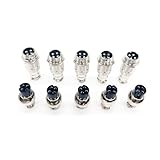 5Set GX16 4pin Male+Female Combination Aviation Plug Socket Connector,Panel Mounted Metal Circular Adapter...