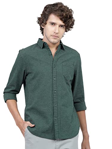 Image of KETCH Men's Cotton Slim Fit Solid Full Sleeve Shirt