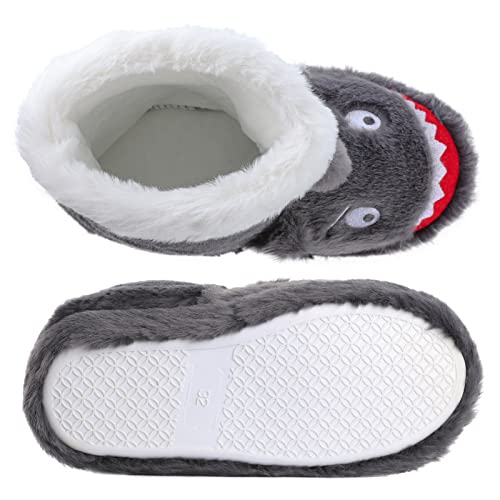 Girls Boys Unicorn Shark Bootie Slippers, Winter Warm Plush Fleece Cute Animal Design Slip-On Booties Indoor & Outdoor #TOP6