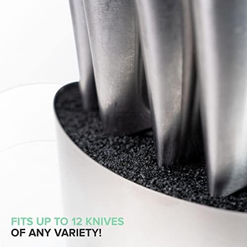 Coninx Stainless Steel Kitchen Knife Block - Modern Oval Kitchen Knife Holder & Universal Knife Block Without Knives - Kitchen Optimizing Knife Block Only - Safe, Stylish Knife Storage for Home