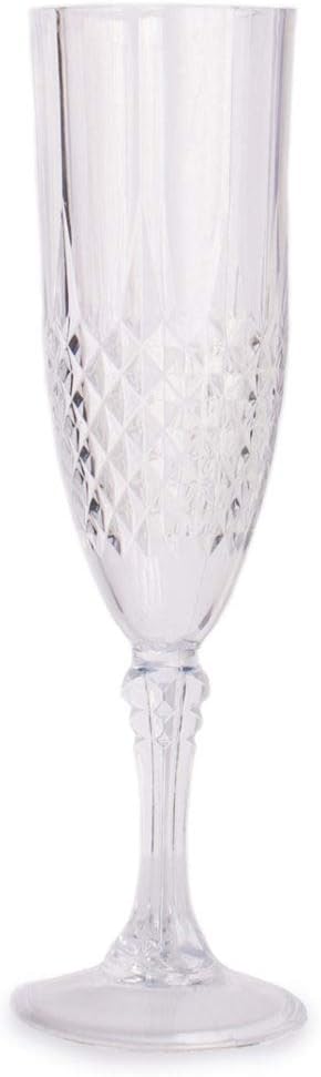 Blue Sky Clear Crystal-Like Champagne Flutes 48 Count (12 Packs of 4) Party Drinkware