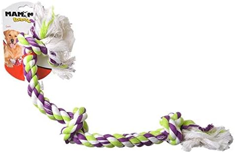 FLOSSY CHEWS COLOR 3 KNOT ROPE TUG DOG TOY