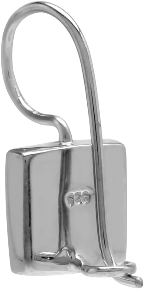 Silvershake 9MM Square Shape Stone Inlay White Gold Plated or 18K Gold Plated 925 Sterling Silver Basic Hook Closure Earrings Jewelry for Women