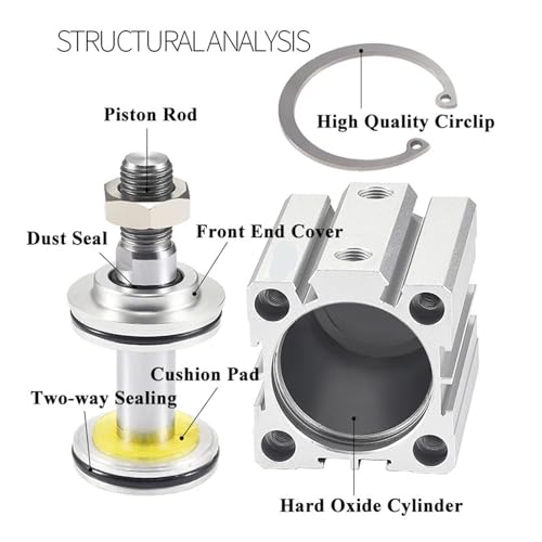 Cylindre pneumatique ACQ32 piston compact double effet filetage externe - 5