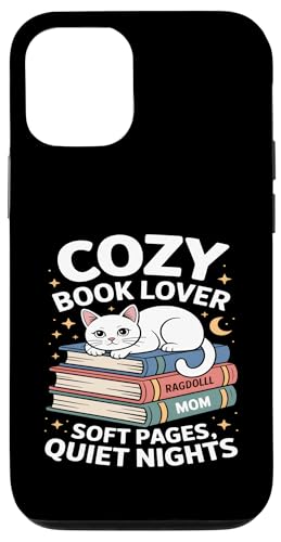 Cozy Book Lover Ragdoll Mom �\�t�g�y�[�W �Â��Ȗ� �X�}�z�P�[�X iPhone 12/12 Pro �p