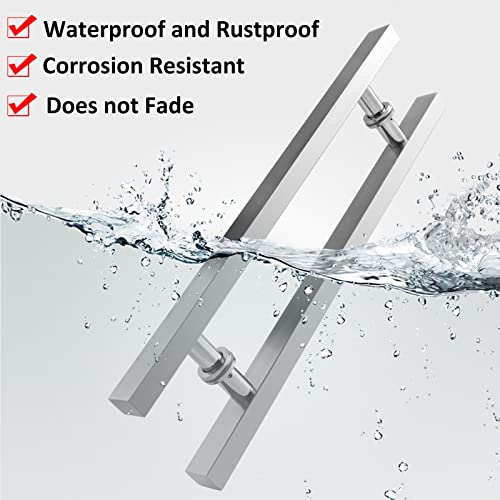Poignée de porte de douche en verre kit coulissant grange 50 cm - 6