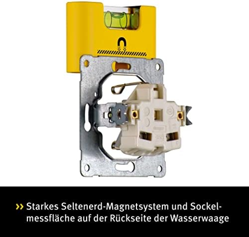 Bild 2 - STABILA Mini-Wasserwaage Pocket Electric, 7 cm, starker Seltenerd-Magnet, 1 Horizontal-Libelle, Made in Germany, Gelb