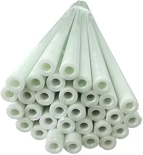 Tubo de fibra de vidrio blanco - Tubo redondo hueco (1 m) OD 3 mm-40 mm y DI 1,5 mm-30 mm for modelos de aviones, cometas, manualidades - Alta resistencia,(OD 18mm x ID 12mm)