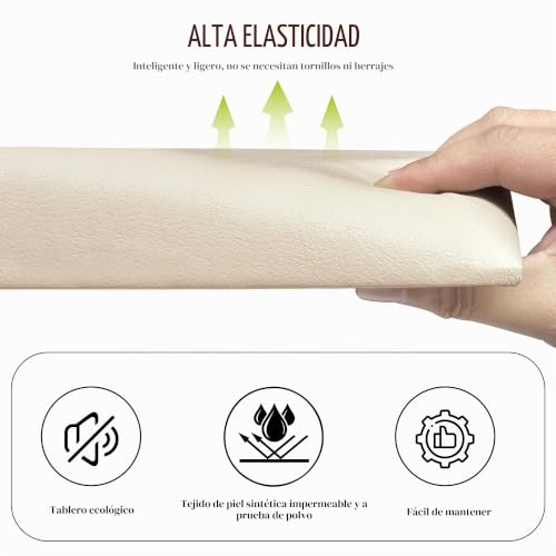 Miniatura 4 de Lelefido Paneles De Pared Tapizados Autoadhesivos 1 Pieza, Panel Acolchado De Piel Sintética, Impermeable Y Aislante Acústico, 90 30 3cm Ideal Para Dormitorio, Sala De Estar Y Oficina