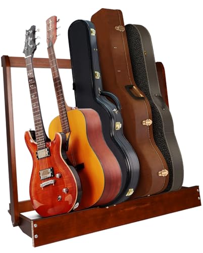 Seiria Guitar Stand, Hardwood Guitar Case Rack, Sturdy Multiple Guitar Stand for Organized Storage and Easy Assembly (A)