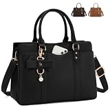 RAINSMORE Handtasche Damen Mittelgroß PU Leder Umhängetasche Damen Schwarz