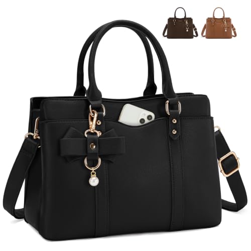 Image of RAINSMORE Handbags for Women PU Leather Ladies Handbags Waterproof Top Handle Shoulder Bags for Casual Work
