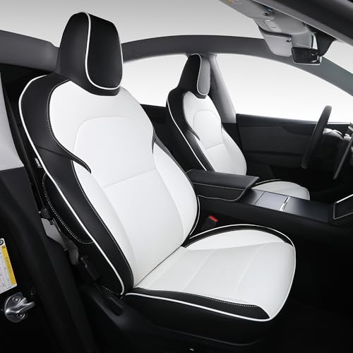 SUIYIO Custom Fit Seat Covers for 2025 2026 Tesla Model Y Juniper (5-Seater) - [NOT for 2026 Juniper RWD/AWD] - Ventilated Seats & Rear Screen Compatible - Nappa Leather Full Set Car Seat Protectors