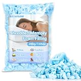 RAINFLOW Shredded Memory Foam Filling - 7.05 oz Bean Bag Filler for Pillow