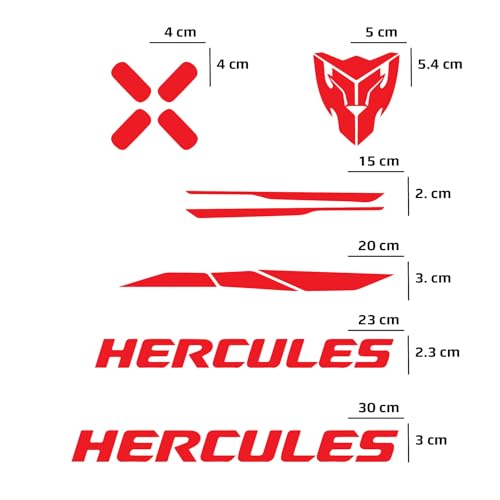 Image of Cycle Stickers - 13-Pack Waterproof Bike Decals for Frame, Helmet - 30 x 3 cm Durable Vinyl Stickers (Red)
