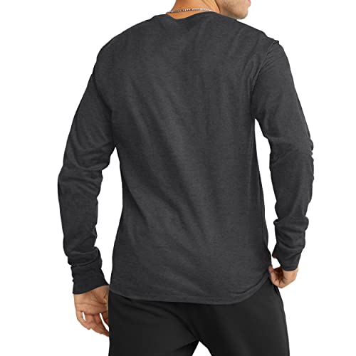 Champion Men's Classic Jersey Long Sleeve T-Shirt, Granite Heather, X-Large3