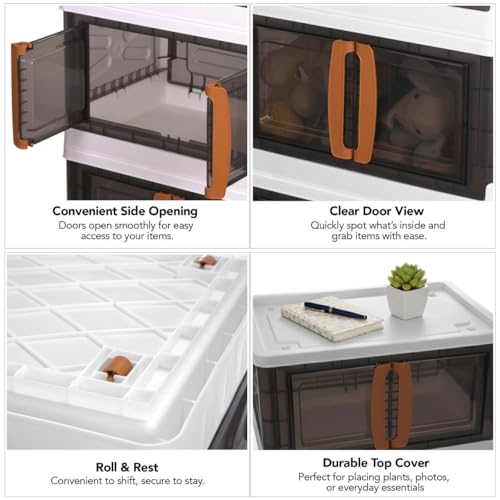 Image of CELLO Foldable Plastic Cupboard for Storage | DIY Collapsible Wardrobe & Luggage Organizer | PP Cabinet for Clothes | White Finish