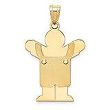  IceCarats Designer Schmuck 14K Solide Satin Engravable Boy W/Overalls Charm