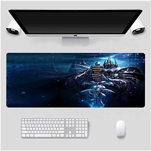 Large Size Mouse Pad For The Lich King,Non-Slip Rubber Base,Stitched Anti-Fray Edges,Waterproof,Smooth Gaming Surface,Keyboard And Mouse Combo Pad Mouse Mat Desk Pad Mousepad 11.8X23.6X0.12 Inch #TOP2