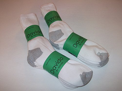 davido Mens crew Socks made Italy 100% cotton 8 pairs White/gray4