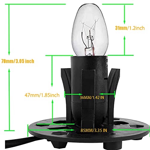 Bubyvv Salt Lamp Cord ,Salt Lamp Cord And Base Assembly & Clip For All Himalayan Crystal Salt Lamps -6 Free 8W E12 Base Bulbs For Salt Lamp (1P) #TOP1
