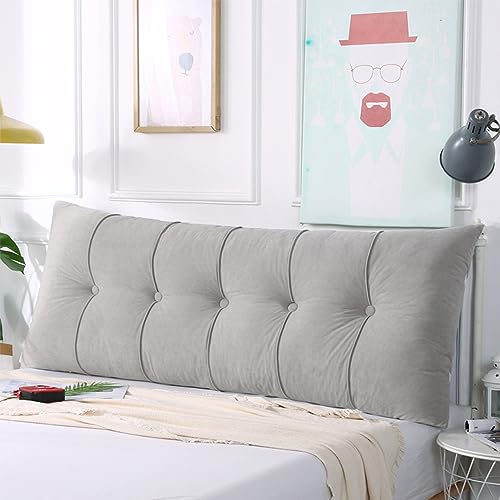 BAGASI Triangulaire Tête de lit Oreiller, Grand Coin Lit Repos Lecture Oreiller Dossier Positionnement Support Traversin Coussin, Oreillers pour Lit Dos Soutien,Gris,60 * 60 * 20cm