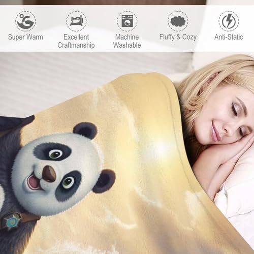 Manta para sofá supersuave Panda textura mullida de gran tamaño 150x200 cm 4