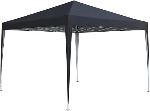 Miniatura 2 de Panana Gazebo desplegable de 10 x 10 pulgadas, impermeable, para jardín, carpa para fiesta, toldo y bolsa de transporte, 9.8 x 9.8 ft (negro)