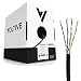 Voltive Cat5e Shielded Ethernet Cable, Riser (CMR), Black, 1000ft - 24AWG 4 Pair Solid Bare Copper, FTP, 350MHz, UL Certified & ETL Verified - V-1227-6