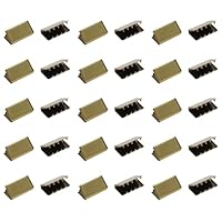 eMagTech 30pcs 10x15mm Silver Ribbon Crimp Ends Brass Crimp Terminal