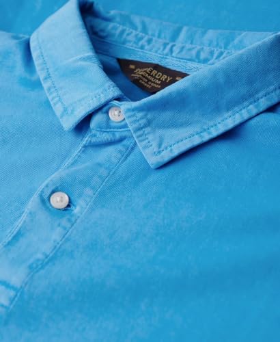 Superdry Polo à capuche Liso pour homme, Bleu brillant, XL