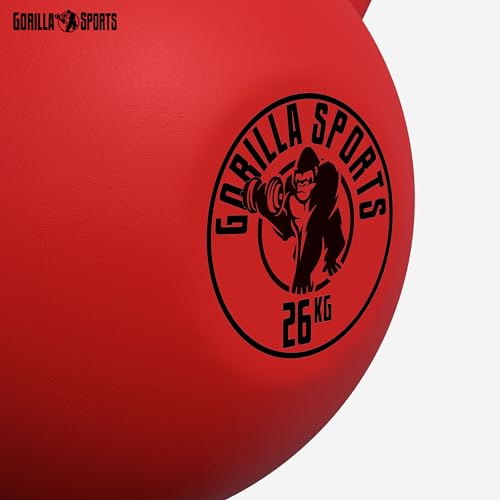 GORILLA SPORTS® Kettlebell - 2kg, 3kg, 4kg, 6kg, 8kg, 10kg, 12kg, 14kg, 16kg, 18kg, 20kg, 22kg, 24kg, 26kg, 28kg, 30kg, 32kg, Single/Set, Neoprene Coated, Cast Iron - Strength Training Weights - Image 4