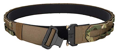 Krydex Quick Release Rigger Molle Belt 1.75 Inch Inner & Outer Tactical Heavy Duty Belt (Coyote Brown+Multicam, Medium) #TOP1