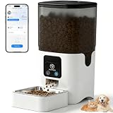 Dispensador de Alimento para Perros WiFi, Comedero Automático para Gatos, con Tazón de Acero Inoxidable, para Perro o Gato, Grabación de voz de...