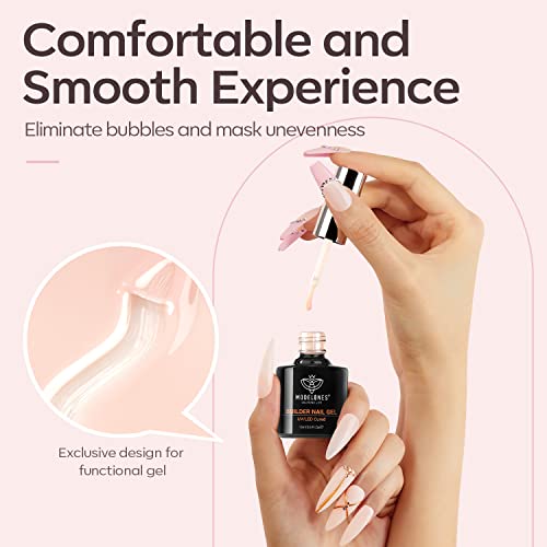 Modelones Builder Nail Gel, 8-In-1 Cover Nude Gel Builder, Hard Gel Builder For Nails Strengthener Extension Gel Rubber Base Gel Polish Rhinestone False Nail Tips Glue Gel In A Bottle For Nail Art #TOP5