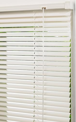 Image of Lister Cartwright 25mm PVC Venetian Blinds Windows Blind Easy Fit Child Safety Included (White, 90 cm Width x 160 cm Drop)