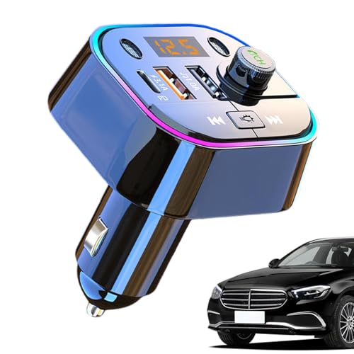 Euyehn Transmisor FM BT,Adaptador BT para Coche,Transmisor FM BT BT de Radio para automóvil con diseño Exquisito Compacto | Transmisor FM BT Multifuncional, Adaptador BT para Receptor de Audio