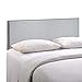 Modway Region Linen Fabric Upholstered Full Headboard in Gray with Nailhead Trim